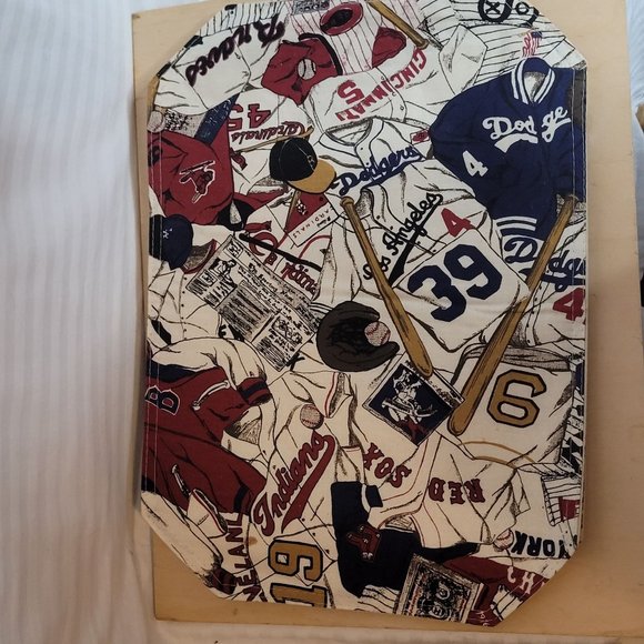MLB Fabric Placemat Napkin Set Cooperstown Collection All Over Print Retro 90s - Picture 6 of 12
